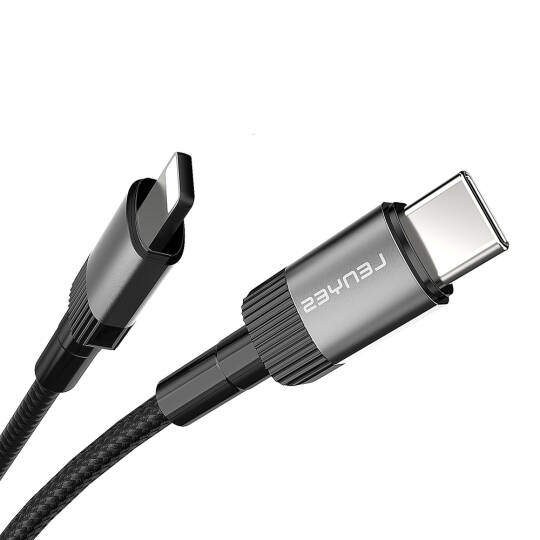Lenyes LC546 Type-C to Lightning Örgü Tasarımlı Hızlı Şarj Özellikli Data ve Şarj Kablosu 27W 1M - 5