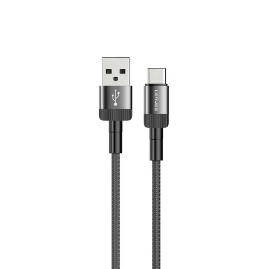 Lenyes LC546 USB-A to Type-C Örgü Tasarımlı Hızlı Şarj Özellikli Data ve Şarj Kablosu 12W 1M - 2