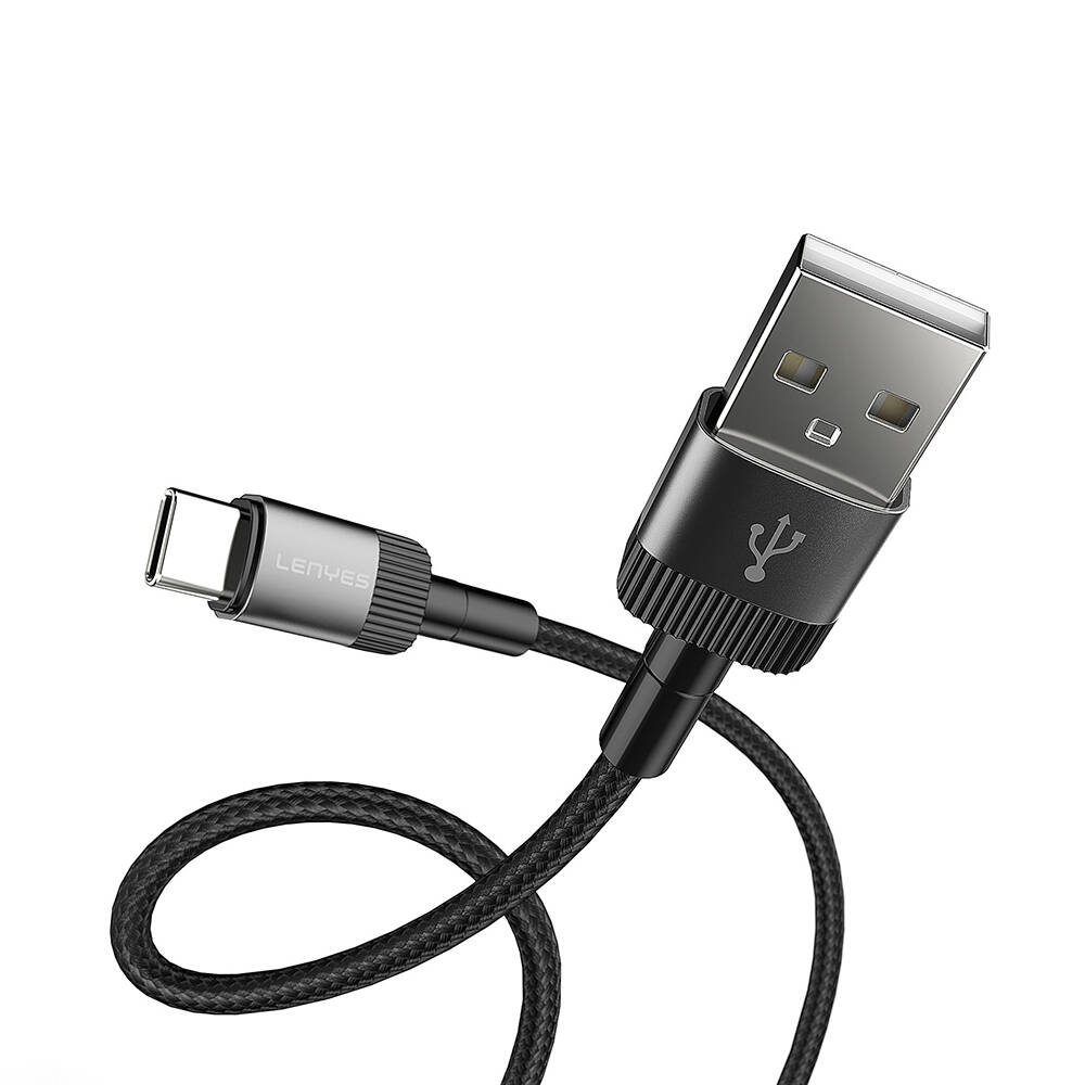 Lenyes LC546 USB-A to Type-C Örgü Tasarımlı Hızlı Şarj Özellikli Data ve Şarj Kablosu 12W 1M - 3
