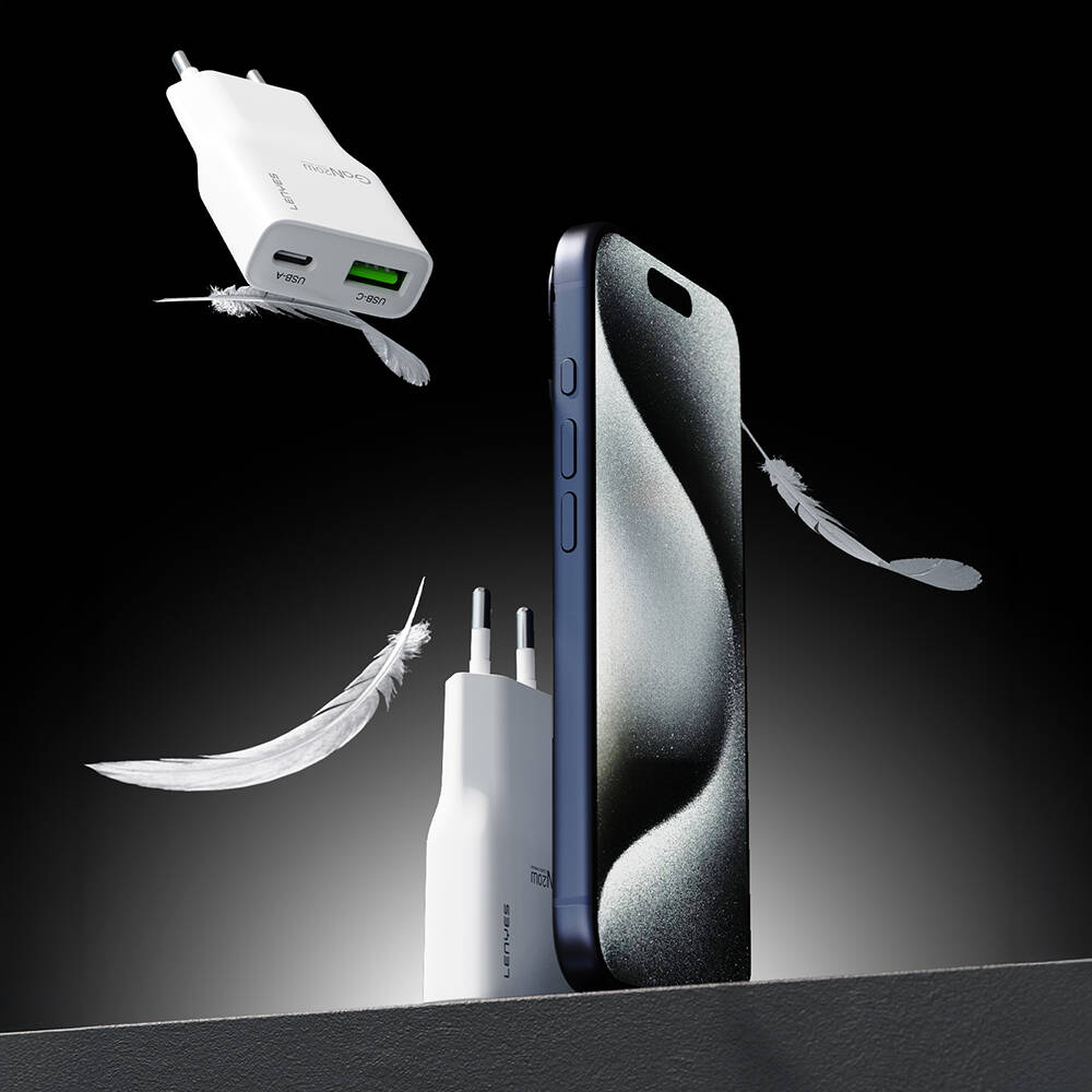 Lenyes LCH11 Serisi Type-C to Lightning GaN Teknolojili PD Hızlı Şarj Özellikli Kablolu Şarj Seti 20W - 5