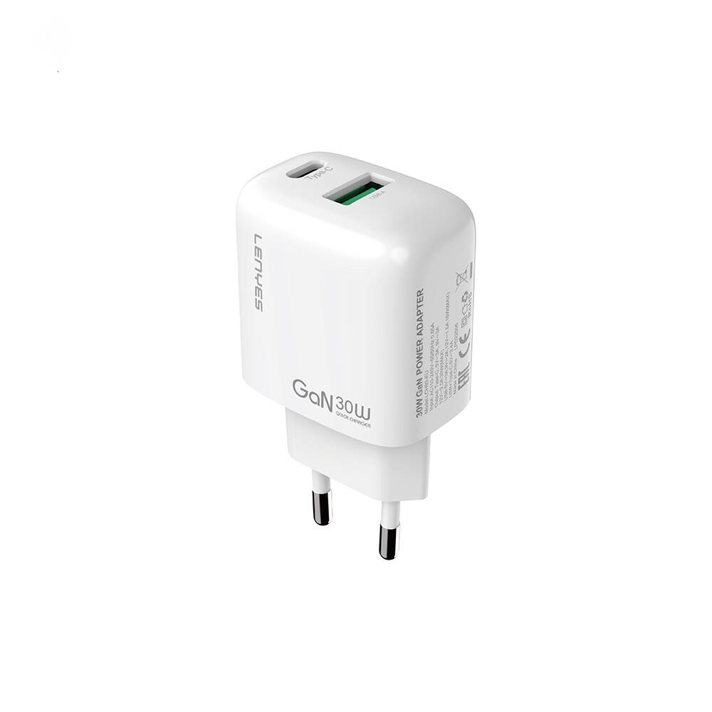 Lenyes LCH93 Type-C ve USB GaN Teknolojili PD Hızlı Şarj Özellikli Şarj Başlığı 30W - 2