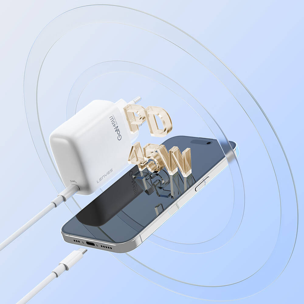 Lenyes LCH93 Type-C ve USB GaN Teknolojili PD Hızlı Şarj Özellikli Şarj Başlığı 30W - 4