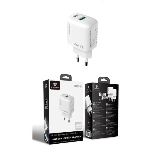 Lenyes LCH93 Type-C ve USB GaN Teknolojili PD Hızlı Şarj Özellikli Şarj Başlığı 30W - 8