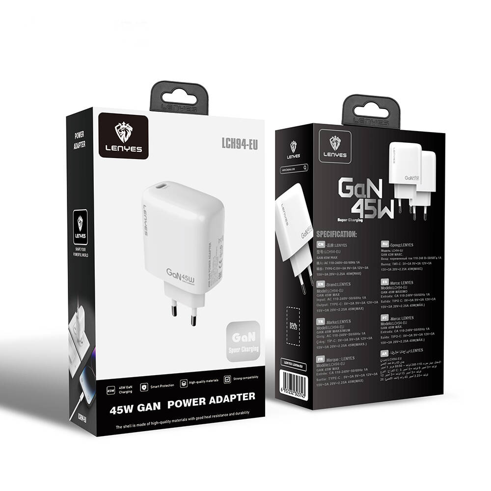 Lenyes LCH94 Type-C GaN Teknolojili PD Hızlı Şarj Özellikli Şarj Başlığı 45W - 9