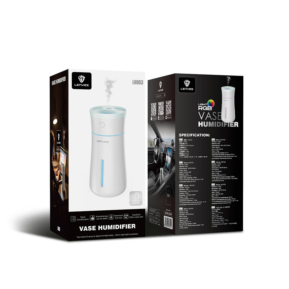 Lenyes LHU03 Vazo Tipi RGB Atmosfer Işıklı Nano Sprey Sessiz Hava Nemlendirici - 9