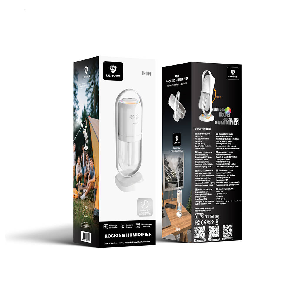 Lenyes LHU04 Kum Saati Tipi 360 Derece Dönebilen RGB Atmosfer Işıklı Sessiz Hava Nemlendirici - 9