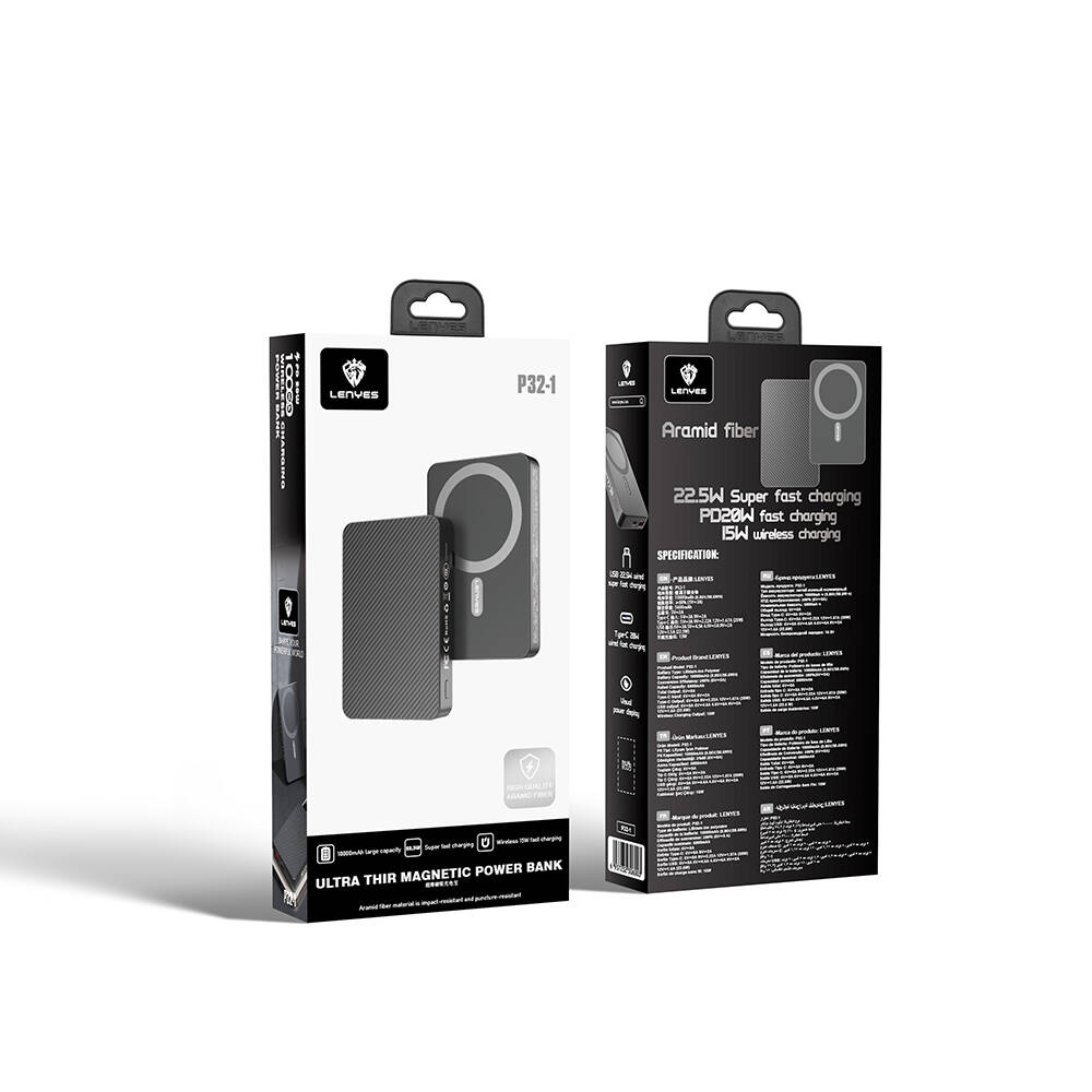 Lenyes P32-1 M-safe Şarj Özellikli Aramid Fiber Powerbank 15W 10000mAh - 8