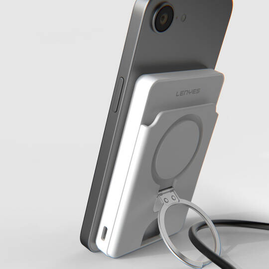 Lenyes PW0006D PD 20W Hızlı Şarj Özellikli Kartlıklı Standlı Wireless Powerbank 15W 5000mAh - 7