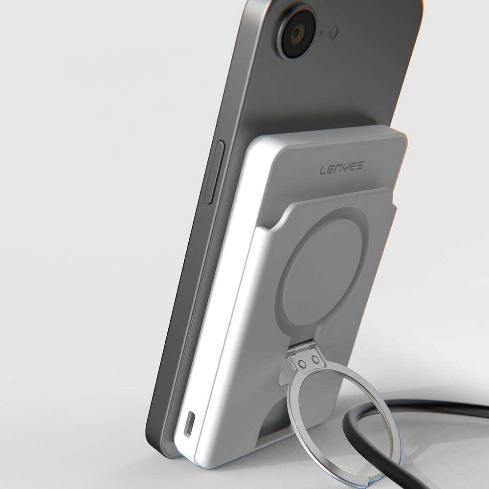 Lenyes PW0006D PD 20W Hızlı Şarj Özellikli Kartlıklı Standlı Wireless Powerbank 15W 5000mAh - 7