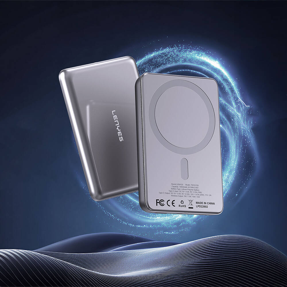 Lenyes PW0015D Ultra İnce LED Göstergeli Wireless Powerbank 15W 5000mAh - 2