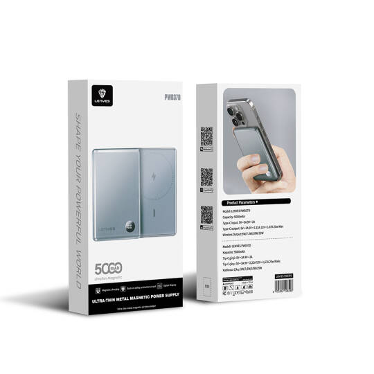 Lenyes PW037D Ultra İnce Dijital LED Ekranlı Wireless Powerbank 5000mAh - 3