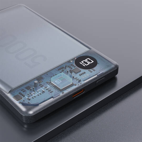 Lenyes PW037D Ultra İnce Dijital LED Ekranlı Wireless Powerbank 5000mAh - 5