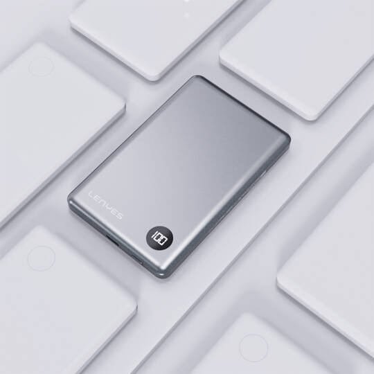 Lenyes PW037D Ultra İnce Dijital LED Ekranlı Wireless Powerbank 5000mAh - 8