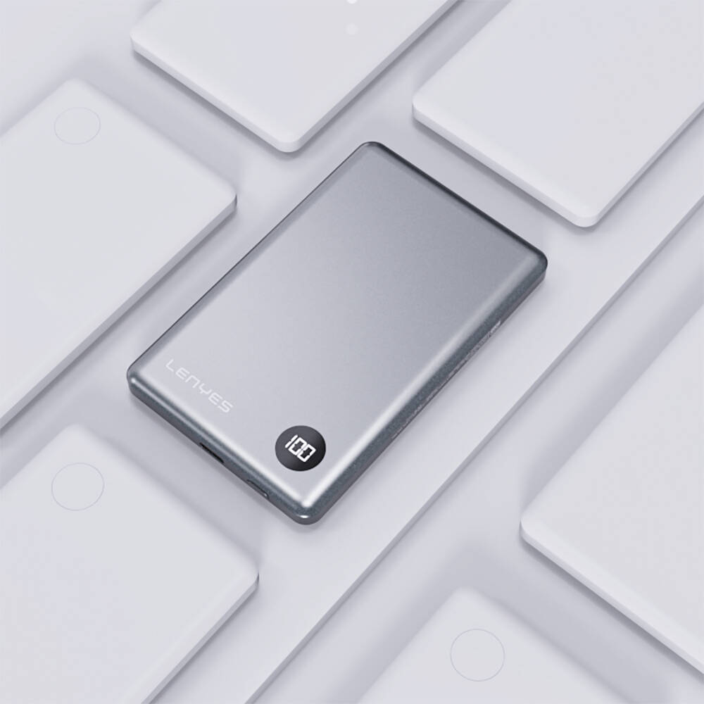 Lenyes PW037D Ultra İnce Dijital LED Ekranlı Wireless Powerbank 5000mAh - 8