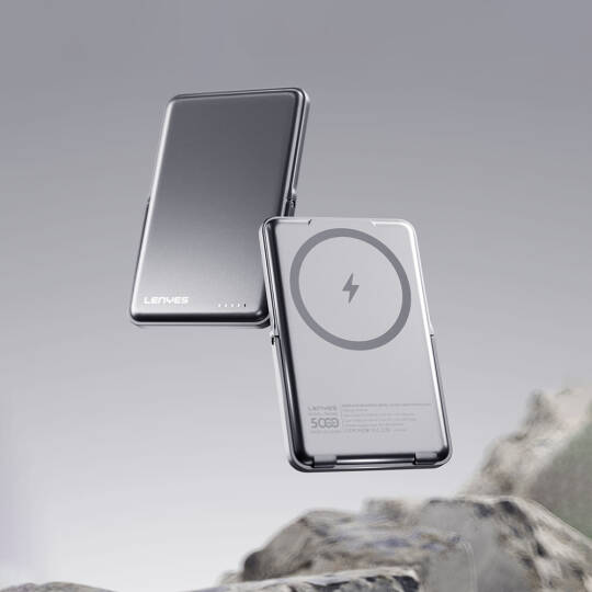 Lenyes PW038D 20W Ultra İnce Standlı Wireless Powerbank 15W 5000mAh - 5