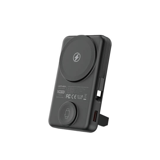 Lenyes PW1003D 22.5W Dijital LED Ekranlı Akıllı Saat Kablosuz Şarj Özellikli Standlı Wireless Powerbank 15W 10000mAh - 2