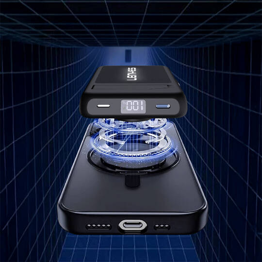 Lenyes PW1003D 22.5W Dijital LED Ekranlı Akıllı Saat Kablosuz Şarj Özellikli Standlı Wireless Powerbank 15W 10000mAh - 6
