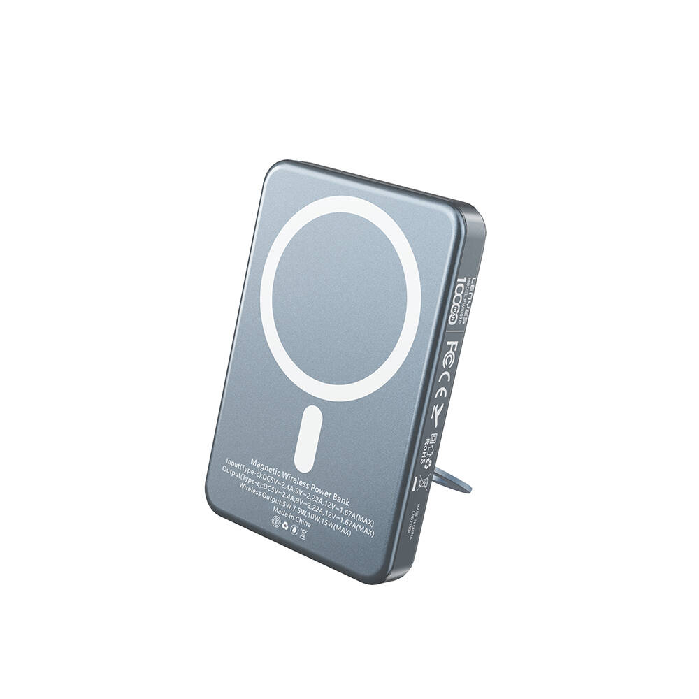 Lenyes PW1007D 20W Dijital LED Ekranlı Yüzük Standlı Wireless Powerbank 15W 10000mAh - 3