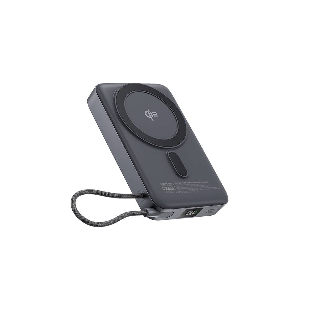 Lenyes PW1009D PD 35W Qi2 Teknolojili Type-C Kablolu Standlı Wireless Powerbank 15W 10000mAh - 2