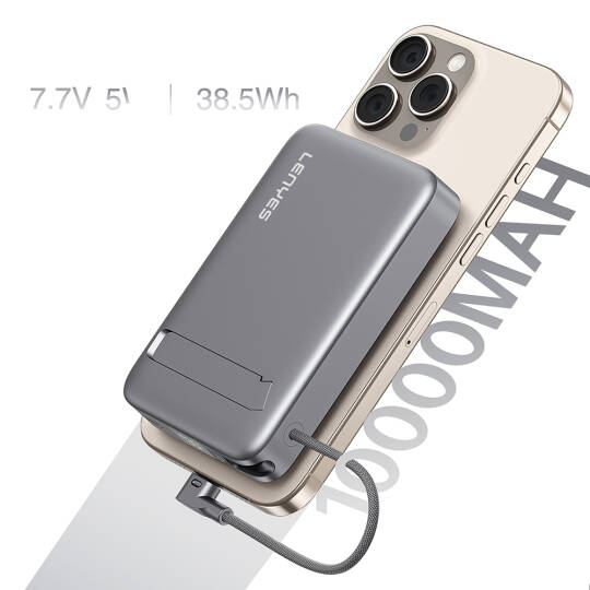 Lenyes PW1009D PD 35W Qi2 Teknolojili Type-C Kablolu Standlı Wireless Powerbank 15W 10000mAh - 6