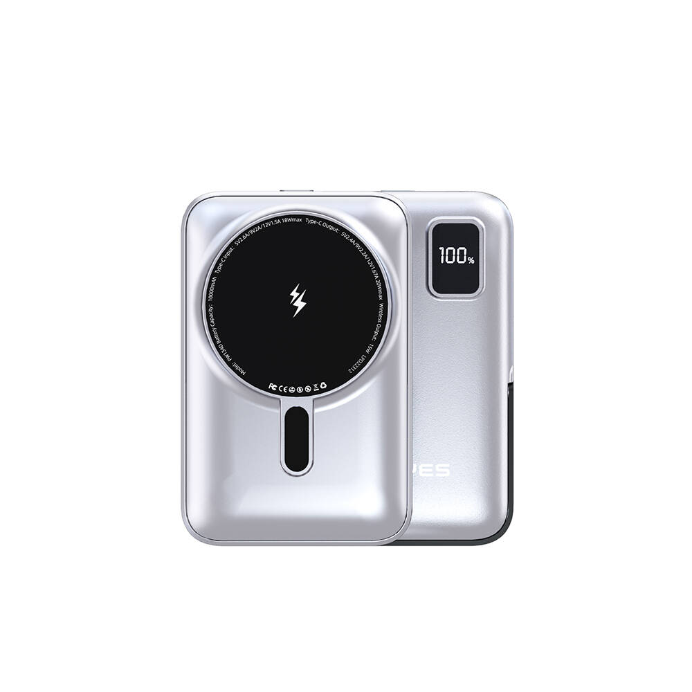 Lenyes PW134D 20W Ultra İnce Dijital LED Ekranlı Standlı Wireless Powerbank 15W 10000mAh - 1