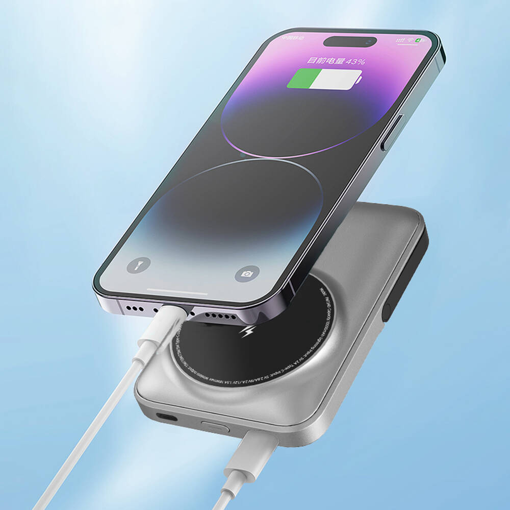 Lenyes PW134D 20W Ultra İnce Dijital LED Ekranlı Standlı Wireless Powerbank 15W 10000mAh - 5