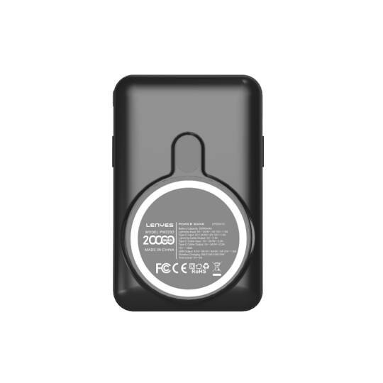 Lenyes PW223D Dijital LED Göstergeli Kablosuz Şarj Özellikli Type-C ve Lightning Kablolu Powerbank 22.5W 20.000mAh - 5