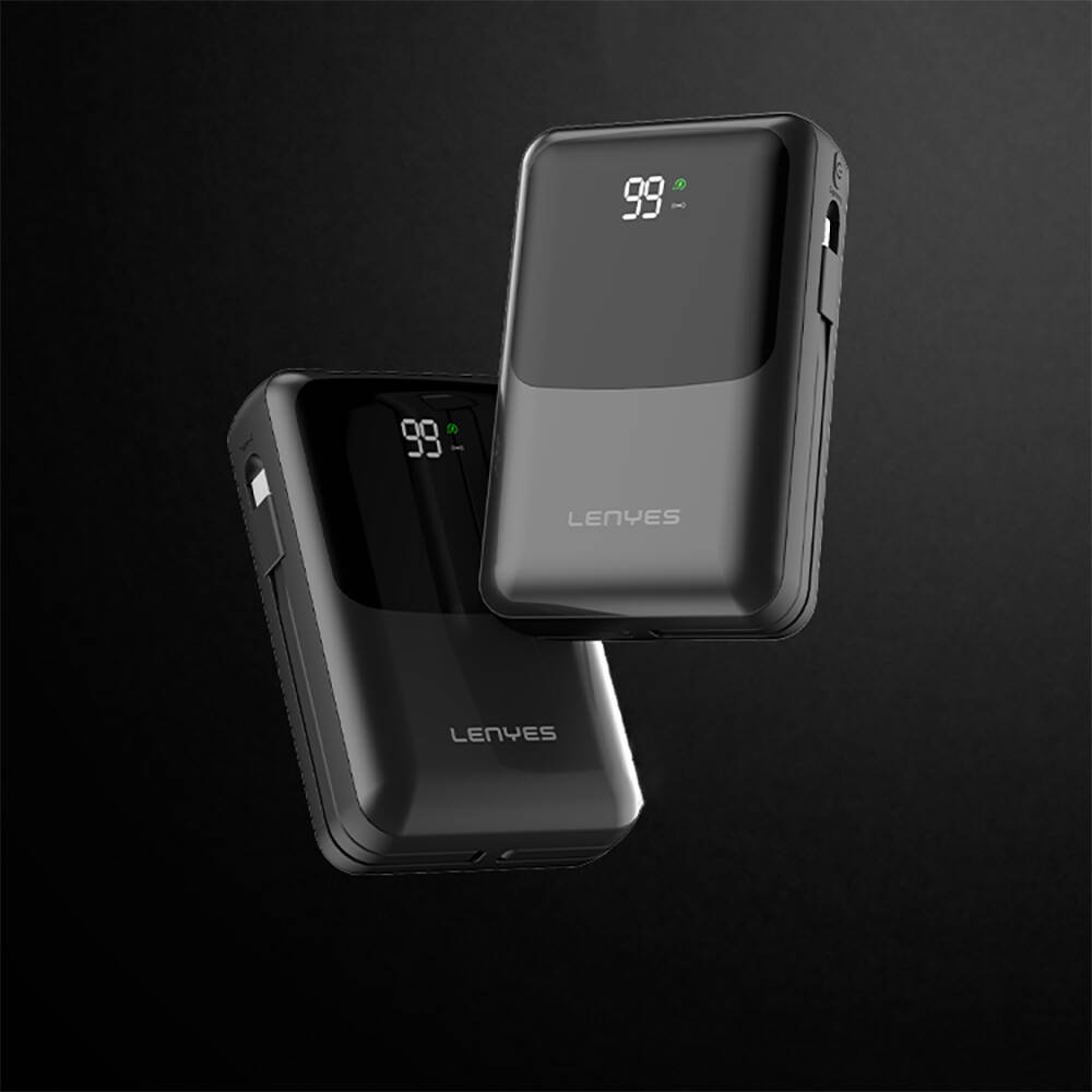 Lenyes PW223D Dijital LED Göstergeli Kablosuz Şarj Özellikli Type-C ve Lightning Kablolu Powerbank 22.5W 20.000mAh - 6