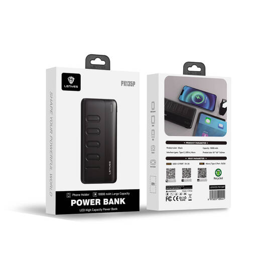 Lenyes PX135P Led Işık Göstergeli Taşınabilir Powerbank 10W 10000mAh - 5