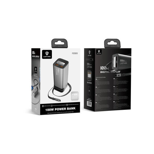 Lenyes PX2001D Hızlı Şarj Özellikli Dijital LED Göstergeli Taşınabilir Powerbank 100W 20000mAh - 8