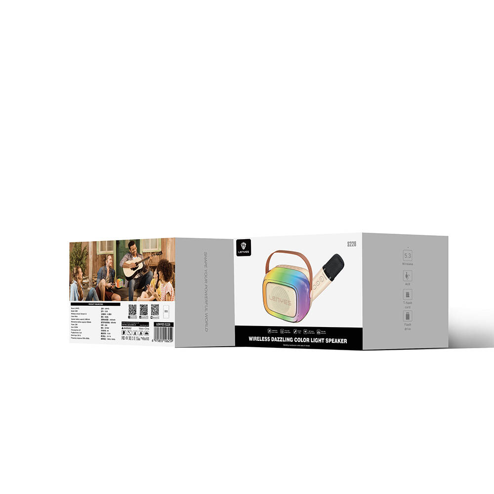 Lenyes S228 RGB Işıklı Askılı Mikrofonlu Bluetooth Speaker Hoparlör v5.3 - 3