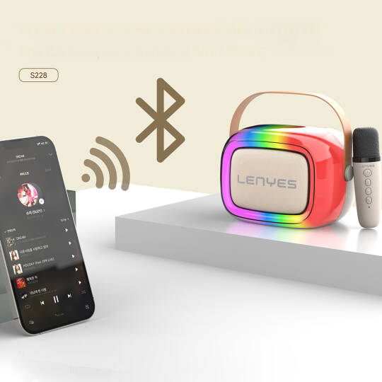 Lenyes S228 RGB Işıklı Askılı Mikrofonlu Bluetooth Speaker Hoparlör v5.3 - 4