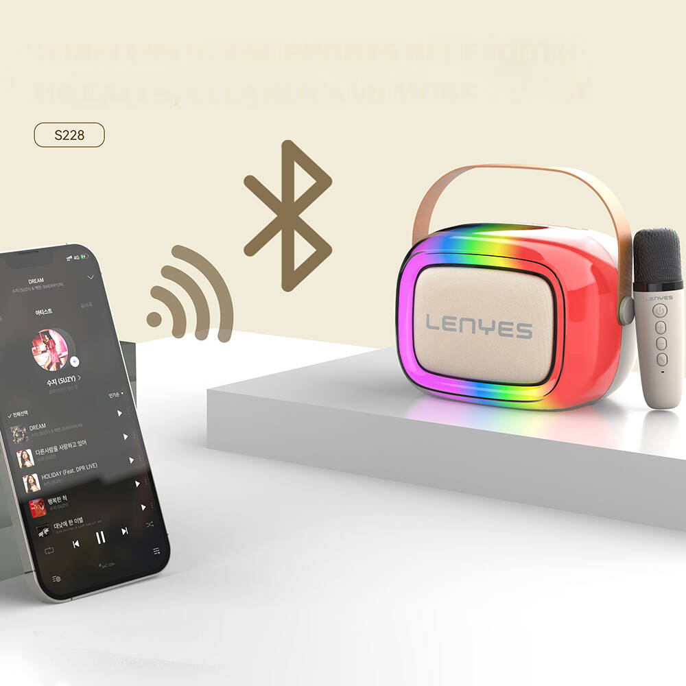 Lenyes S228 RGB Işıklı Askılı Mikrofonlu Bluetooth Speaker Hoparlör v5.3 - 4