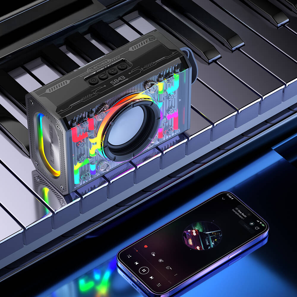Lenyes S843 RGB Led Işıklı Taşınabilir TWS Bluetooth Hoparlör v5.3 20W - 5