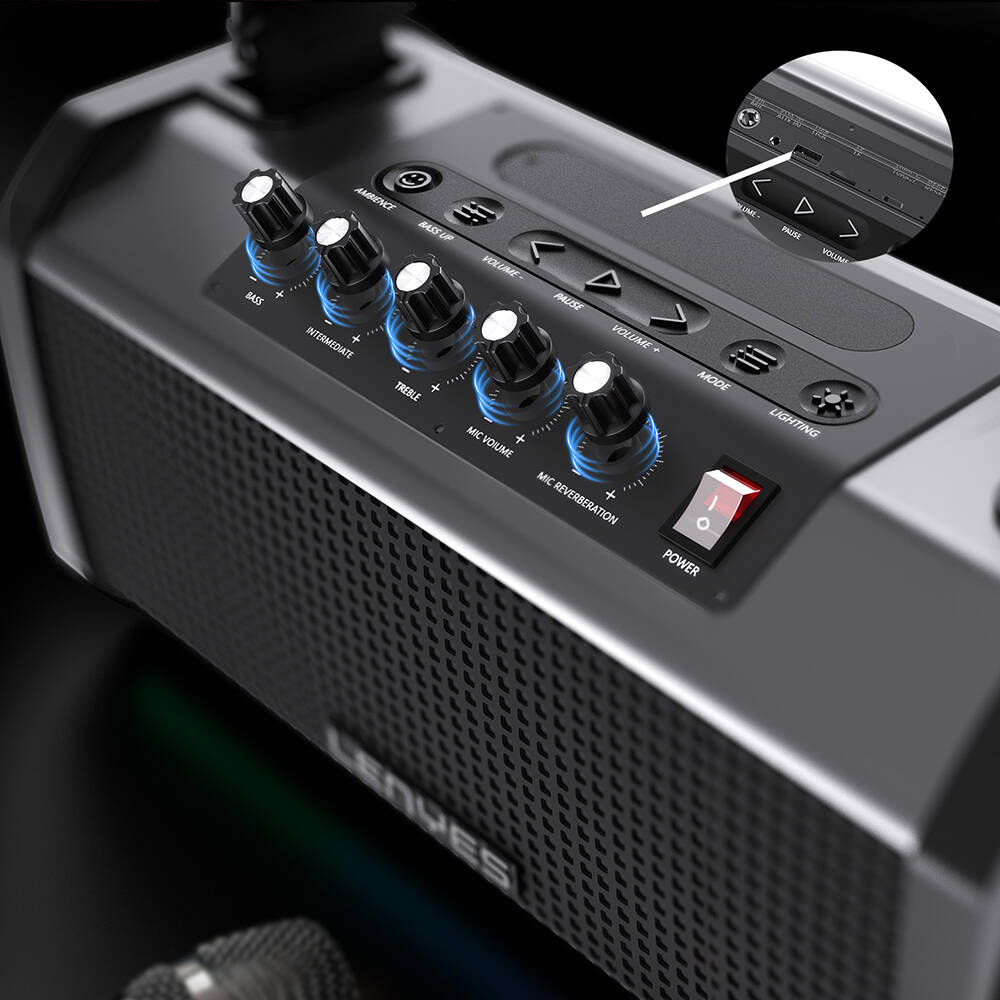 Lenyes S863 RGB Led Işıklı Mikrofonlu TWS Bluetooth Speaker Hoparlör v5.3 - 9