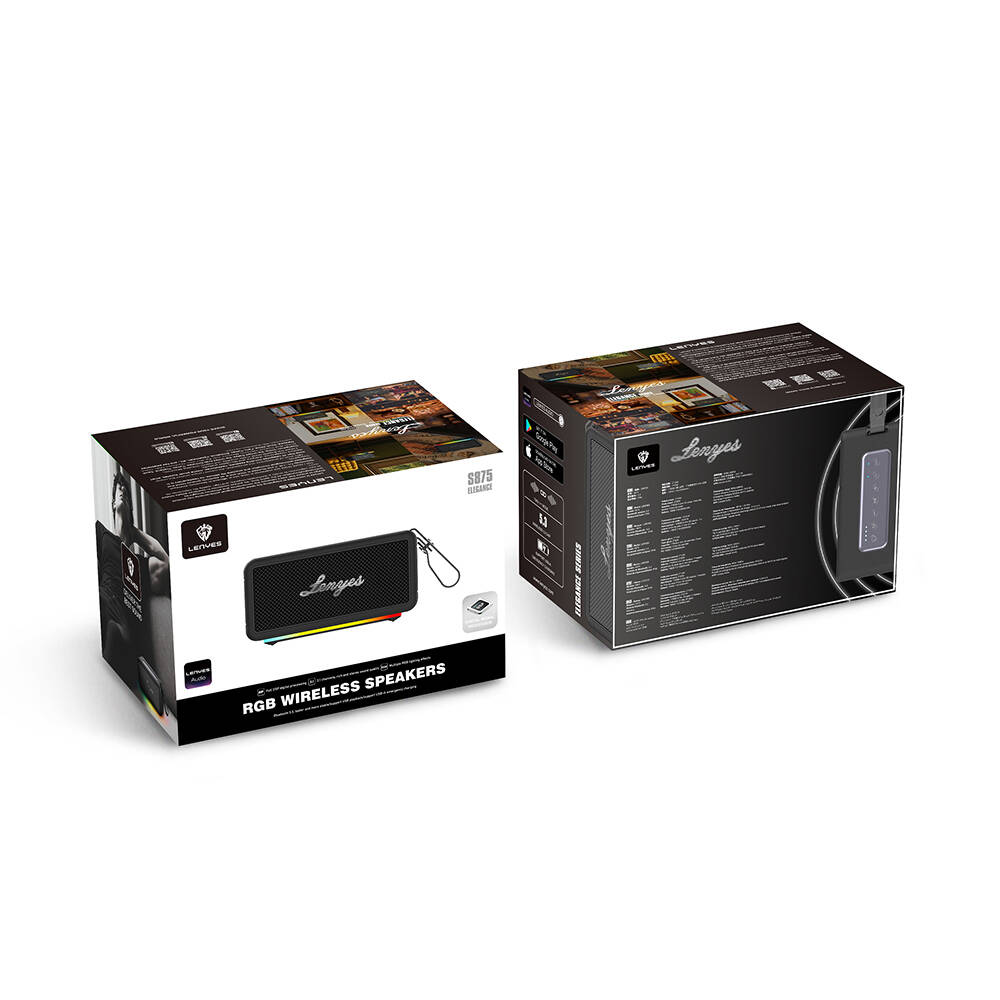 Lenyes S875 Elegance Serisi RGB Işıklı Taşınabilir Su Geçirmez TWS Bluetooth Hoparlör v5.3 40W - 13