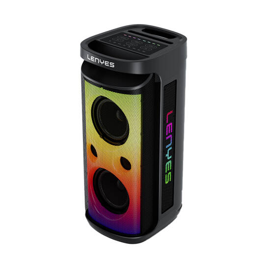 Lenyes S883 Su Geçirmez Tekerlekli Mikrofonlu Çoklu Giriş RGB Işıklı TWS Karaoke FM Bluetooth Hoparlör v5.3 360W - 2