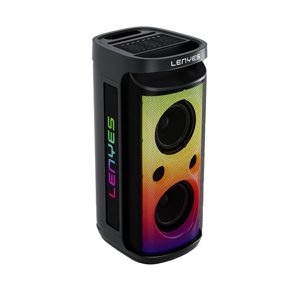 Lenyes S883 Su Geçirmez Tekerlekli Mikrofonlu Çoklu Giriş RGB Işıklı TWS Karaoke FM Bluetooth Hoparlör v5.3 360W - 4