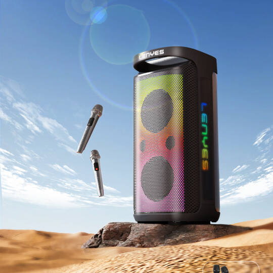 Lenyes S883 Su Geçirmez Tekerlekli Mikrofonlu Çoklu Giriş RGB Işıklı TWS Karaoke FM Bluetooth Hoparlör v5.3 360W - 8