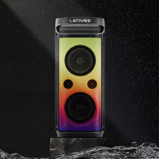 Lenyes S883 Su Geçirmez Tekerlekli Mikrofonlu Çoklu Giriş RGB Işıklı TWS Karaoke FM Bluetooth Hoparlör v5.3 360W - 12