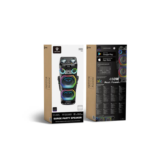 Lenyes S885 RGB Işıklı Çift Mikrofonlu Kablosuz TWS Bluetooth Speaker Hoparlör v5.3 - 3