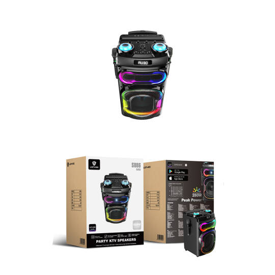 Lenyes S886 RGB Işıklı Çift Mikrofonlu Kablosuz TWS Bluetooth Speaker Hoparlör v5.3 - 4