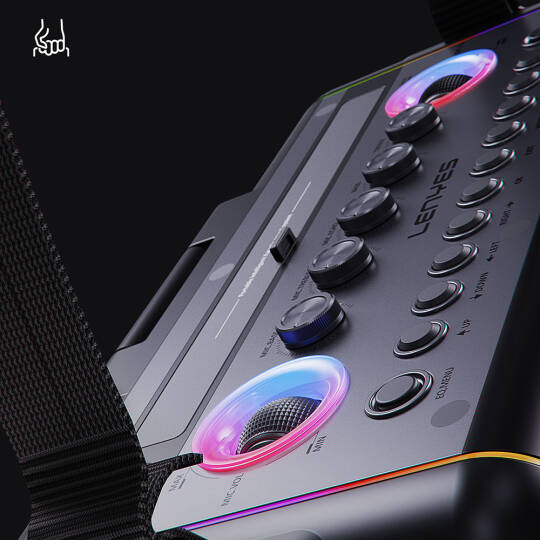 Lenyes S892 RGB Işıklı Mikrofonlu Dokunmatik Ekranlı Taşınabilir TWS Bluetooth Speaker Hoparlör v5.3 300W - 4