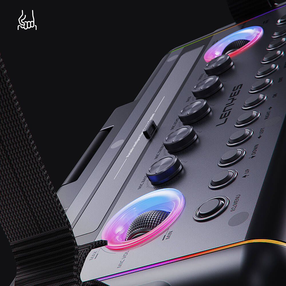 Lenyes S892 RGB Işıklı Mikrofonlu Dokunmatik Ekranlı Taşınabilir TWS Bluetooth Speaker Hoparlör v5.3 300W - 4