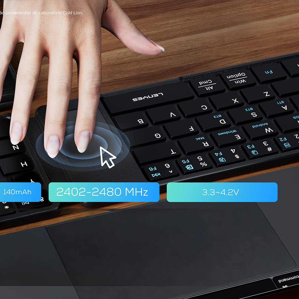 Lenyes WK109 Sessiz Tuş Tasarımlı Touch Pad Özellikli Katlanabilir Bluetooth Bağlantılı Kablosuz Klavye - 5