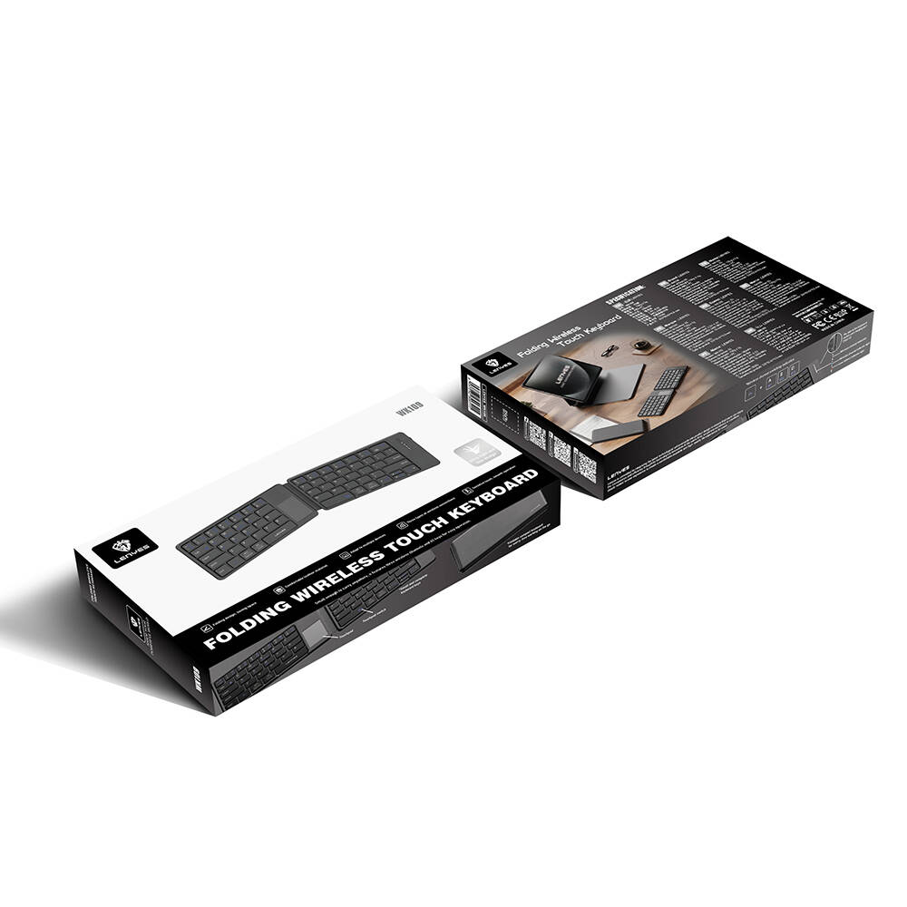 Lenyes WK109 Sessiz Tuş Tasarımlı Touch Pad Özellikli Katlanabilir Bluetooth Bağlantılı Kablosuz Klavye - 7