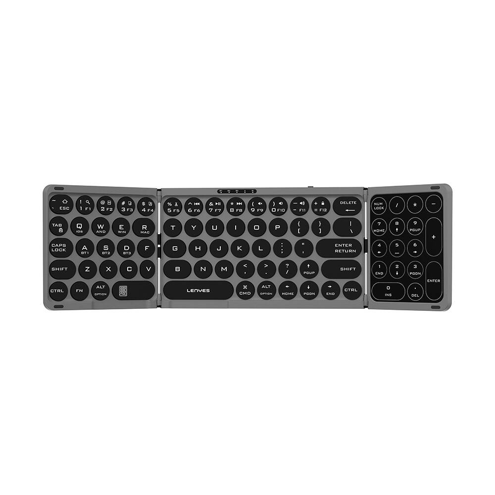 Lenyes WK110 Sessiz Tuş Tasarımlı Num Touch Pad Özellikli Katlanabilir Bluetooth Bağlantılı Kablosuz Klavye - 2