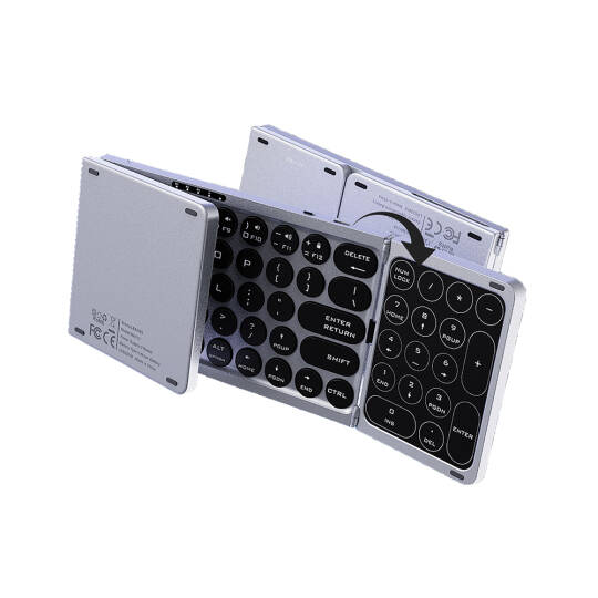 Lenyes WK110 Sessiz Tuş Tasarımlı Num Touch Pad Özellikli Katlanabilir Bluetooth Bağlantılı Kablosuz Klavye - 6