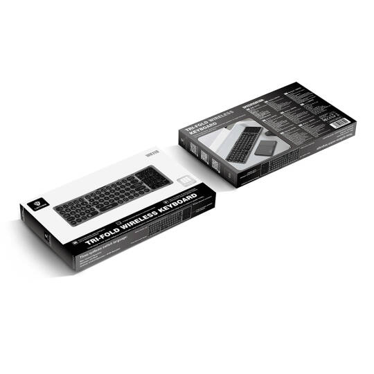 Lenyes WK110 Sessiz Tuş Tasarımlı Num Touch Pad Özellikli Katlanabilir Bluetooth Bağlantılı Kablosuz Klavye - 8