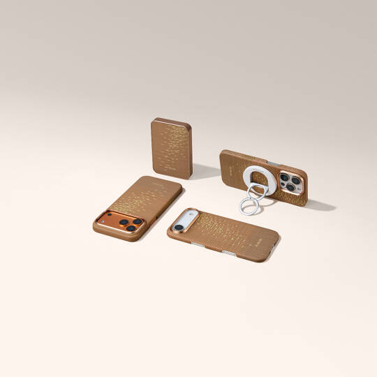Pitaka Aramid Fiber Glints of Gold Serisi MagEZ Grip 3 Magnetik Ring Stand Telefon Tutucu - 4